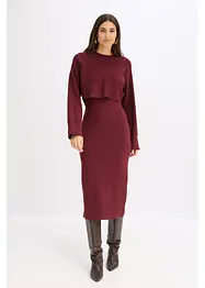 Stickad klänning och topp (2 delar), bonprix
