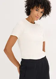 T-shirt med pärlapplikation, bonprix