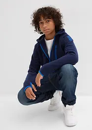 Fleecejacka med kontrasterande detaljer, för barn, bonprix