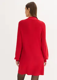 Stickad klänning med knytband i mjuk viskosmix, bonprix