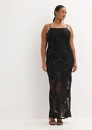 Maxiklänning med blombroderi, bonprix