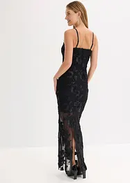 Maxiklänning med blombroderi, bonprix