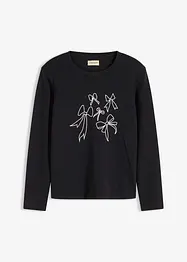 Långärmad topp av ekologisk bomull, bonprix