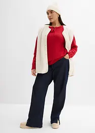 Grovstickad tröja med knytning, bonprix