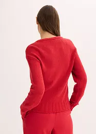 Grovstickad tröja med knytning, bonprix