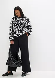 Jacquardstickad tröja av mjuk viskosmix, bonprix