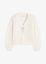 Stickad kofta i kort modell, bonprix