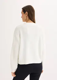 Stickad kofta i kort modell, bonprix