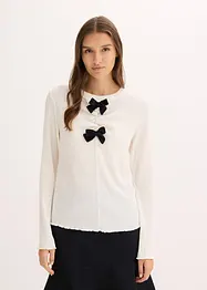 Långärmad topp av crêpe, bonprix