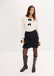 Långärmad topp av crêpe, bonprix