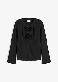 Långärmad topp av crêpe, bonprix