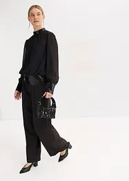 Blustopp av tunn tyll med paljetter, bonprix