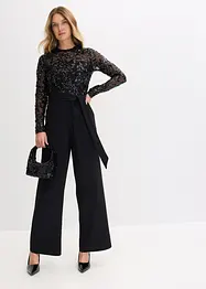 Jumpsuit med paljettbroderi, bonprix