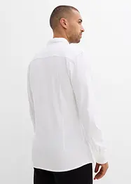 Långärmad skjorta av bomullspiké med mycket stretch, Slim Fit, bonprix