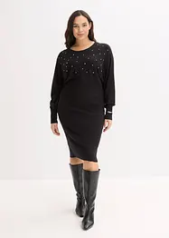 Stickad klänning i mjuk viskosmix, bonprix