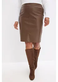 Trendig pennkjol i skinnimitation, bonprix