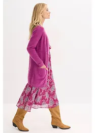 Lång cardigan med fluffig look, bonprix