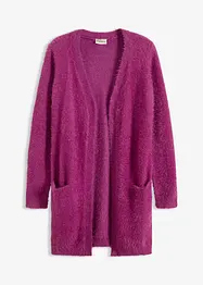 Lång cardigan med fluffig look, bonprix
