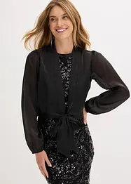 Bolero av tunn tyll med knytdetalj, bonprix