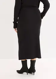 Finstickad kjol av mjuk viskosmix, bonprix