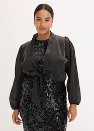 Bolero av tunn tyll med knytdetalj, bonprix