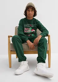 Sweatshirt och trikåbyxa i bomull (2 delar), bonprix