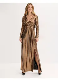 Aftonklänning i glansig och fintrådig jersey, bonprix