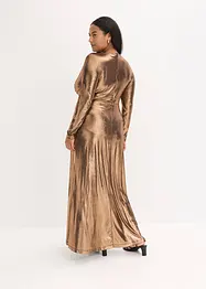 Aftonklänning i glansig och fintrådig jersey, bonprix