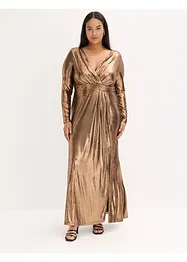 Aftonklänning i glansig och fintrådig jersey, bonprix