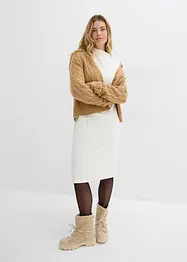 Mellanlång klänning i materialmix, bonprix