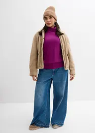 Finstickad polotröja i basmodell, bonprix