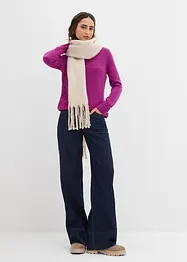 Finstickad polotröja i basmodell, bonprix