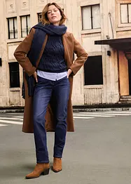 Fodrade jeans, Mid Waist, resårlinning Straight, bonprix