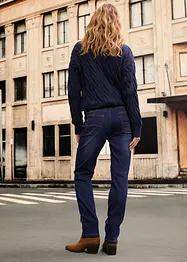 Fodrade jeans, Mid Waist, resårlinning Straight, bonprix