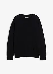 Tröja med rund halsringning i bomullsblandning, Loose Fit, bonprix