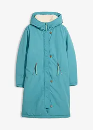 Vinterkappa med teddypäls i huvan, bonprix