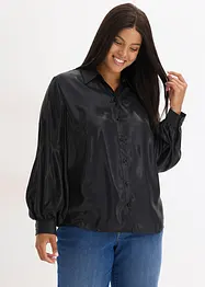 Skjortblus i glänsande satin, bonprix