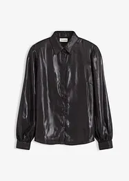 Skjortblus i glänsande satin, bonprix