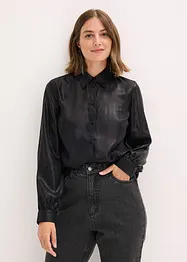 Skjortblus i glänsande satin, bonprix