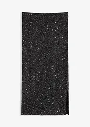 Stickad kjol med paljetter, bonprix