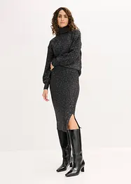 Stickad kjol med paljetter, bonprix