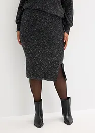 Stickad kjol med paljetter, bonprix