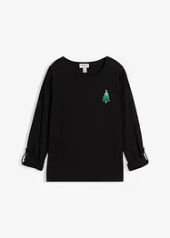 Långärmad topp i ekologisk bomull, bonprix