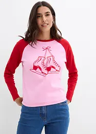 Topp med raglanärmar i ekologisk bomull, bonprix