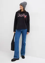 Långärmad topp i ekologisk bomull, bonprix