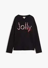 Långärmad topp i ekologisk bomull, bonprix