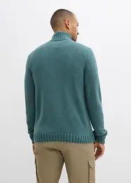 Grovstickad cardigan med flätmönster, bonprix