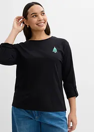 Långärmad topp i ekologisk bomull, bonprix