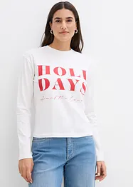 Långärmad topp med ekologisk bomull, bonprix