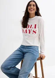 Långärmad topp med ekologisk bomull, bonprix